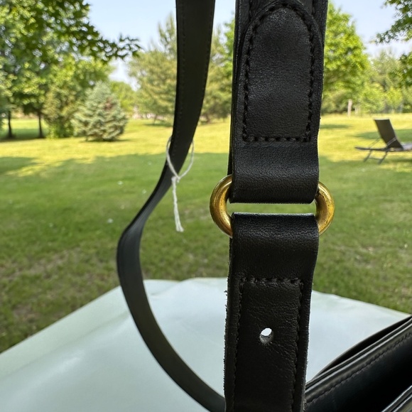 COACH Vintage Equestrian Slim Crossbody Shoulder Bag Black Leather 9802 USA Made - Picture 11 of 15